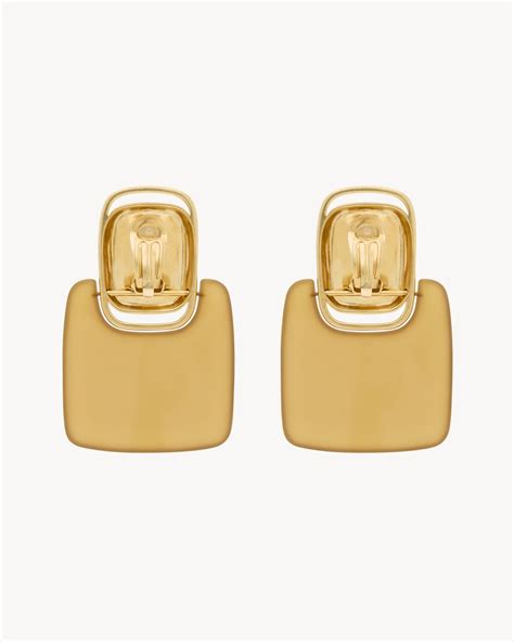 ysl ohrhänger|YSL cabochon square earrings.